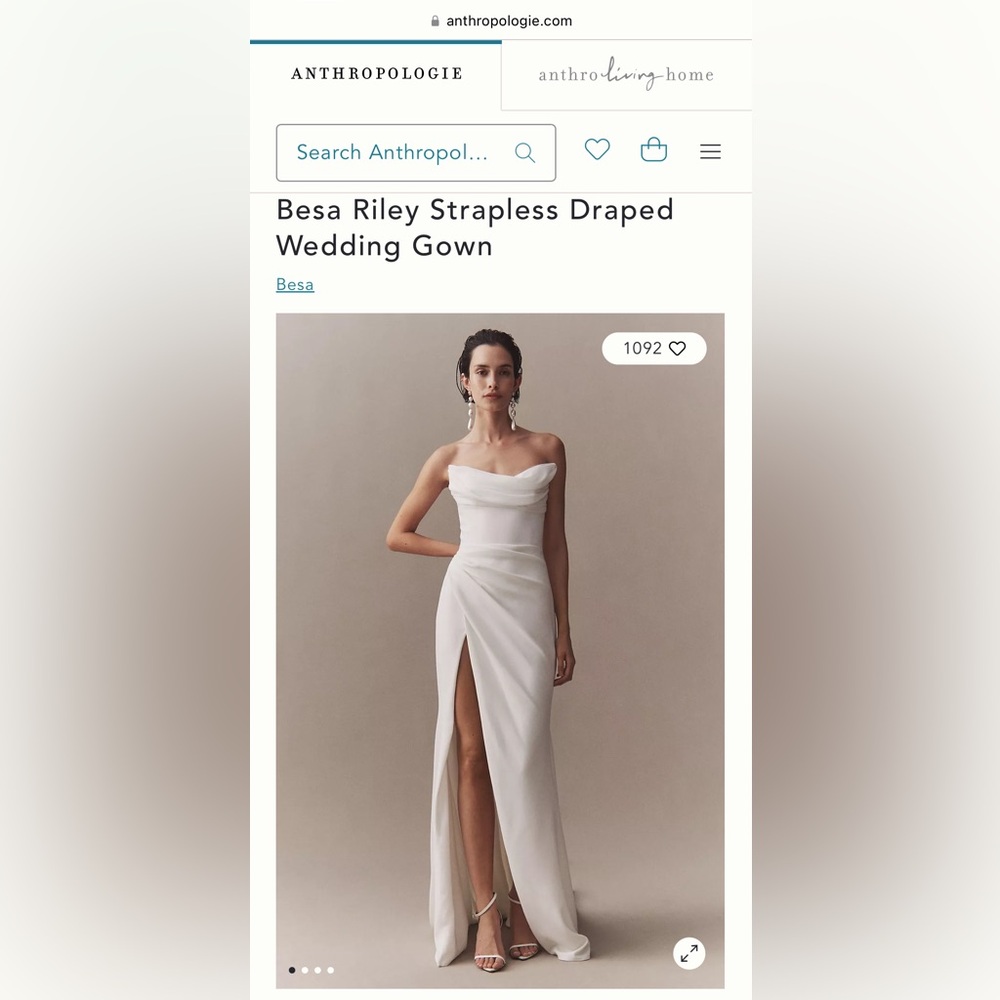 Anthropologie Besa Riley Strapless Draped Wedding Gown - Ivory